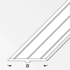 alfer Abdeck-Profil, zweiseitig 1 m, 29.5 mm Aluminium roh blank