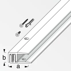 alfer Abschluss- + Träger- 1 m, 21 x 10.5 x 7 - 15 mm Alu eloxiert silber
