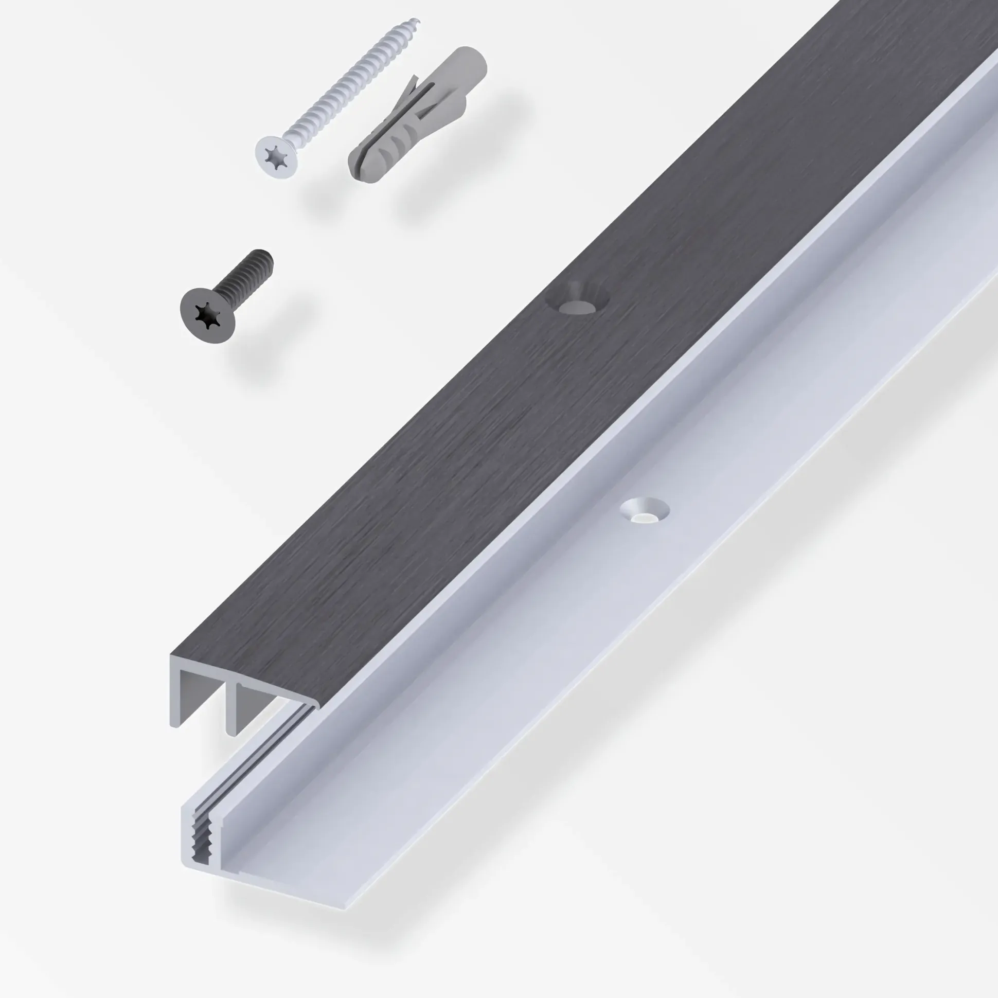 alfer Abschluss- + Träger- 1 m, 21 x 10.5 x 7 - 15 mm Alu eloxiert