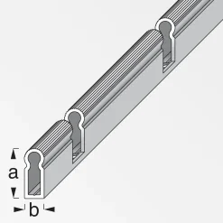alfer Alu-Träger-Profil Renovation 1 m, 9.5 x 8 mm Alu roh blank