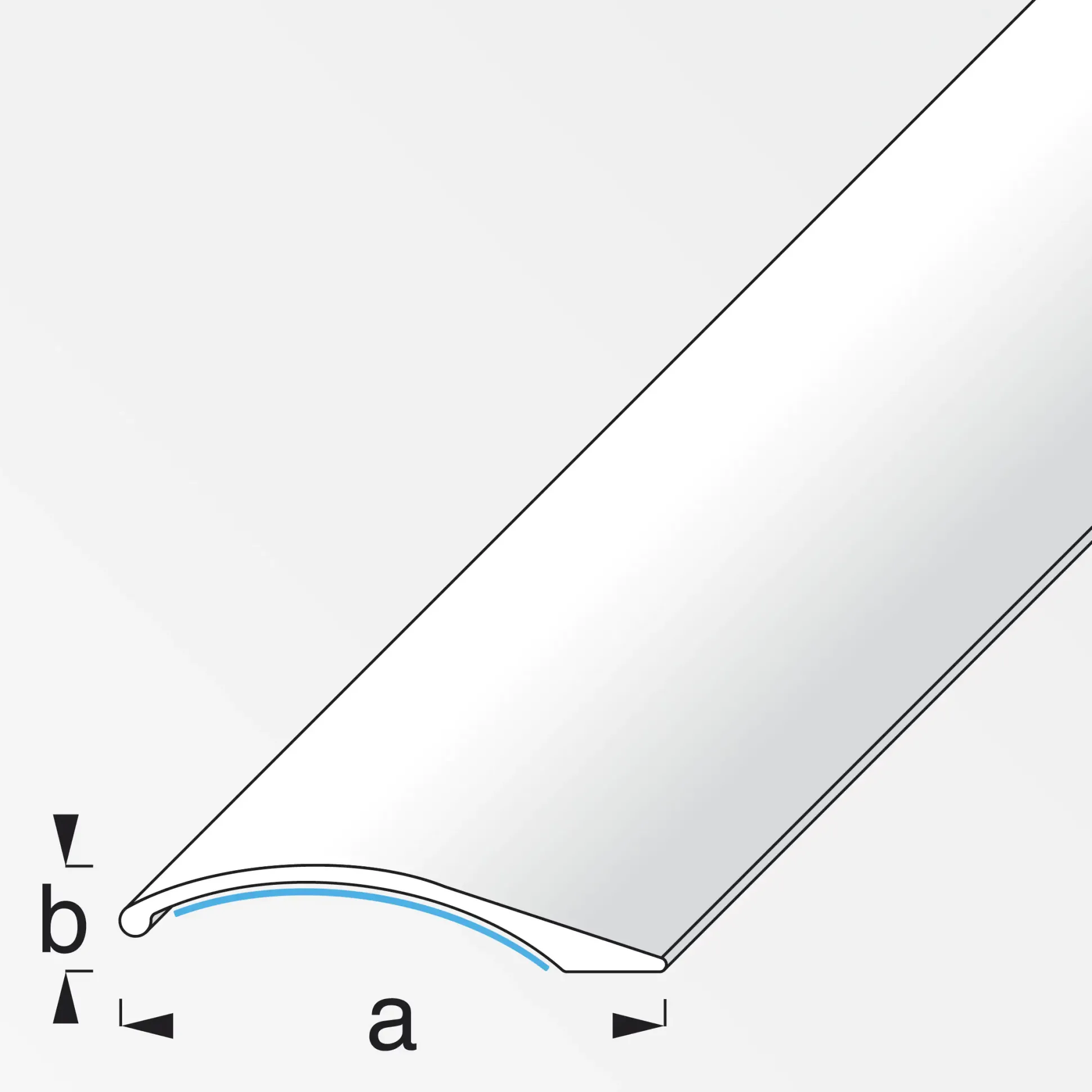alfer Ausgleichsprofil 2 m, 38.5 x 7.5 mm Alu eloxiert gebürstet schwarz