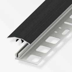 alfer Übergangs-Profil 2 m, 25 x 7 mm Aluminium eloxiert gebürstet schwarz