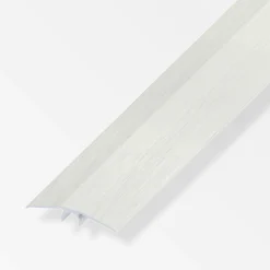 alfer Übergangs-Profil 1 m, 46 mm Alu eloxiert gebürstet Edelstahl Optik