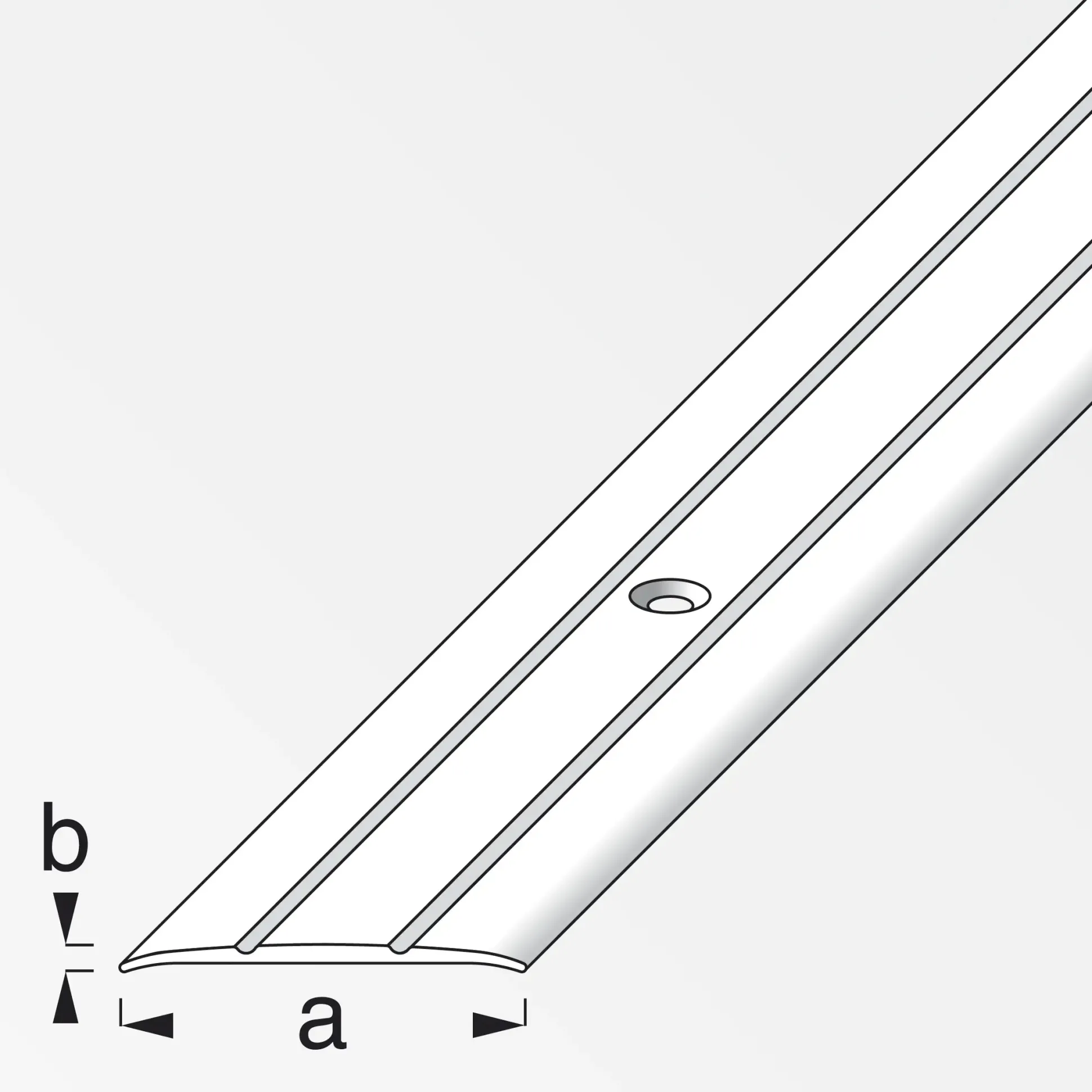 alfer Übergangsprofil 2 m, 37 x 2.5 mm Aluminium eloxiert titan