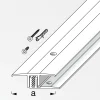 alfer Übergangs-Profil und Träger-Profil 1 m, 33 x 7 - 15 mm Alu titan