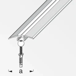 alfer Übergangs-Profil und Dübel-System 0.9 m, 33 mm, Alu, eloxiert, silber