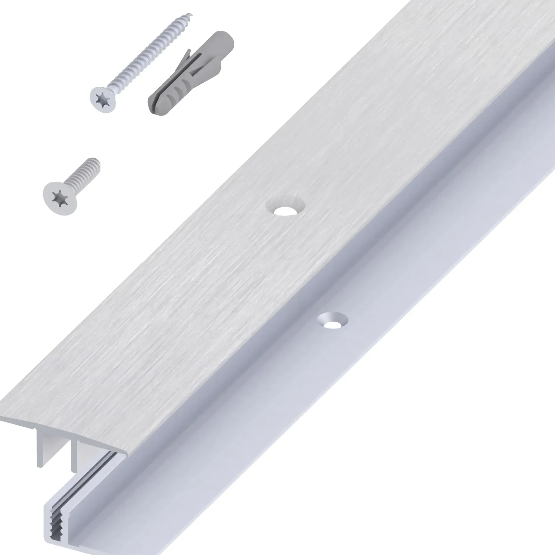 alfer Übergangs-Profil und Träger-Profil 1 m, 33 x 7 - 15 mm Alu gebürstet