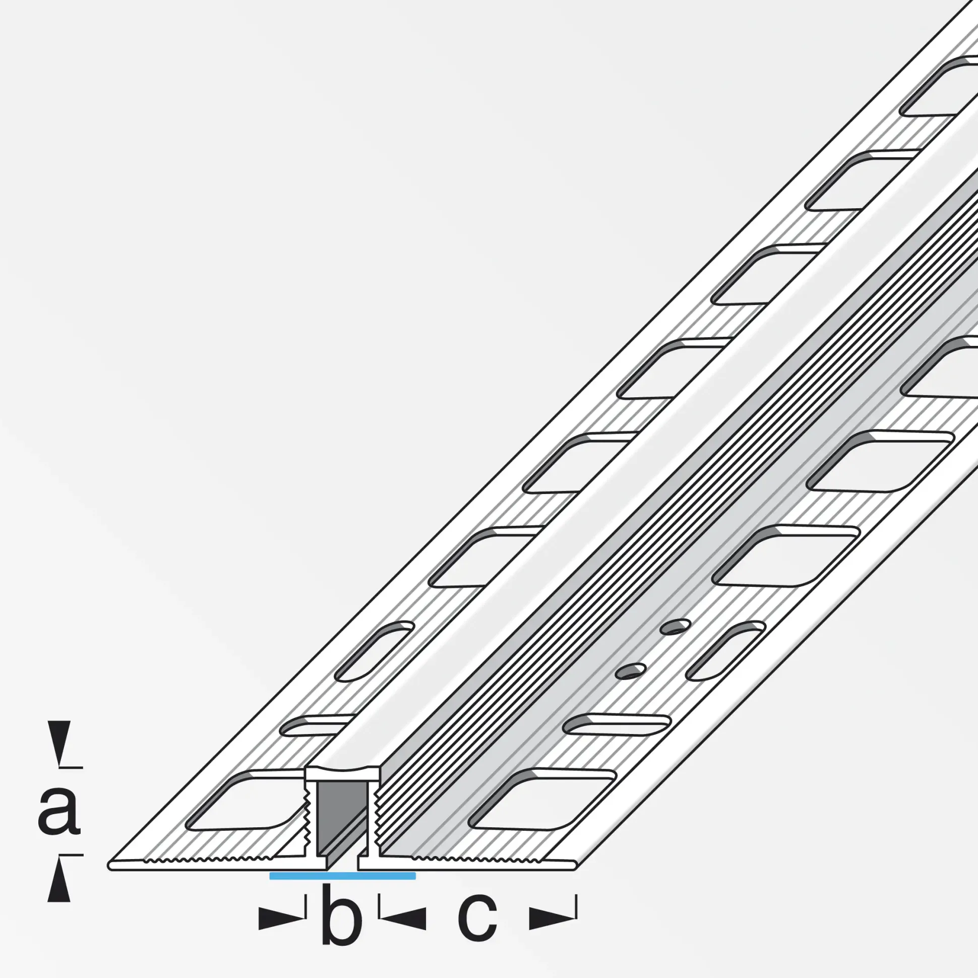 alfer Dehnfuge 2.5 m, 10 x 8 x 21 mm PVC (Kunststoff) glatt betongrau