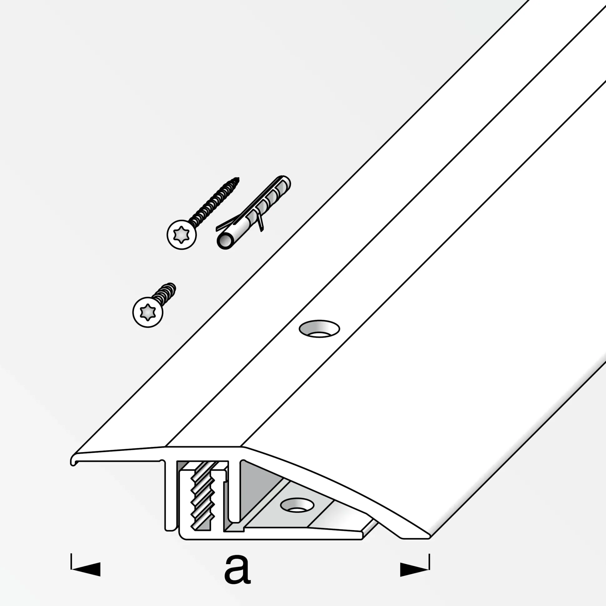 alfer Niveauausgleichs- Träger-Profil 1 m, 45 x 7 - 15 mm dunkelgrau