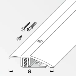 alfer Niveauausgleichs- Träger-Profil 1 m, 45 x 7 - 15 mm Edelstahloptik