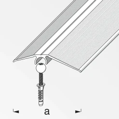 alfer Niveauausgleichs-Profil + Dübel-System 0.9 m, 56 mm, Alu, silber