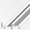 alfer Rampen-Profil 1 m, 38 x 5 mm Aluminium eloxiert silber