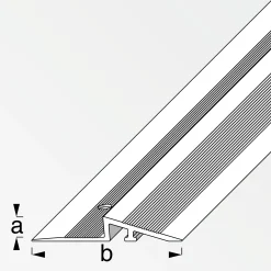 alfer Rampen-Profil 1 m, 38 x 5 mm Aluminium eloxiert messing