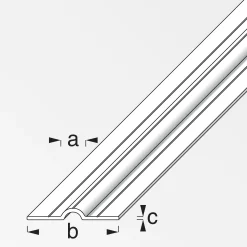 alfer Rohrschelle, kurz 1 m, 11.5 x 41.5 x 1.5 mm Aluminium roh blank