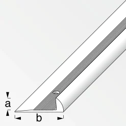 alfer Rund-Abschluss-Profil 1 m, 20.5 x 3 mm Aluminium eloxiert silber
