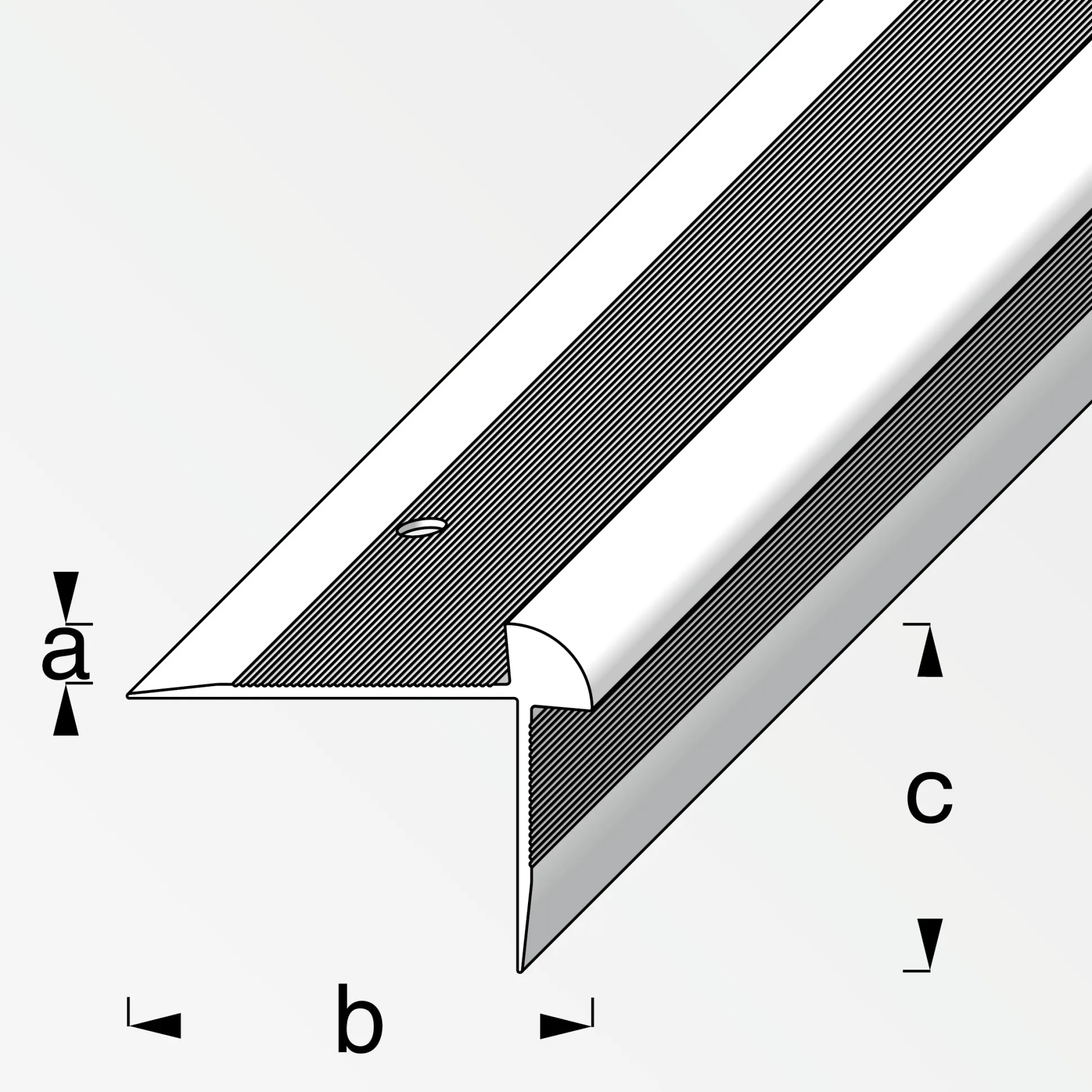 alfer Treppen-Abschluss-Profil 1 m, 40 x 30 x 3 mm Alu eloxiert silber