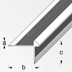 alfer Treppen-Abschluss-Profil 1 m, 40 x 30 x 5 mm Alu eloxiert silber
