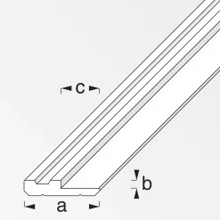 alfer Träger-Profil, einseitig 1 m, 19.5 x 2.1 x 10 mm Aluminium roh blank