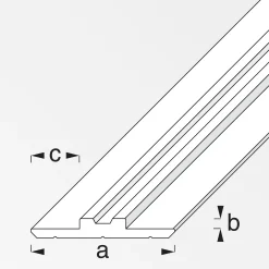 alfer Träger-Profil, zweiseitig 1 m, 29.5 x 1.2 x 10 mm Alu roh blank