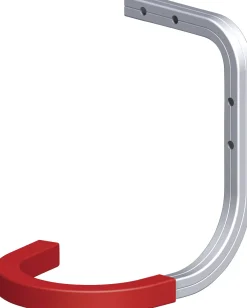 alfer Wand- und Decken-Fahrradhaken, gummiert 150 x 150 x 120 mm rot gummie