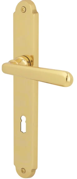 Alpertec BB-Langschildgarnitur Wien Messing gold abgerundet