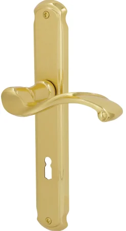 Alpertec BB-Langschildgarnitur Bianca Messing gold abgerundet