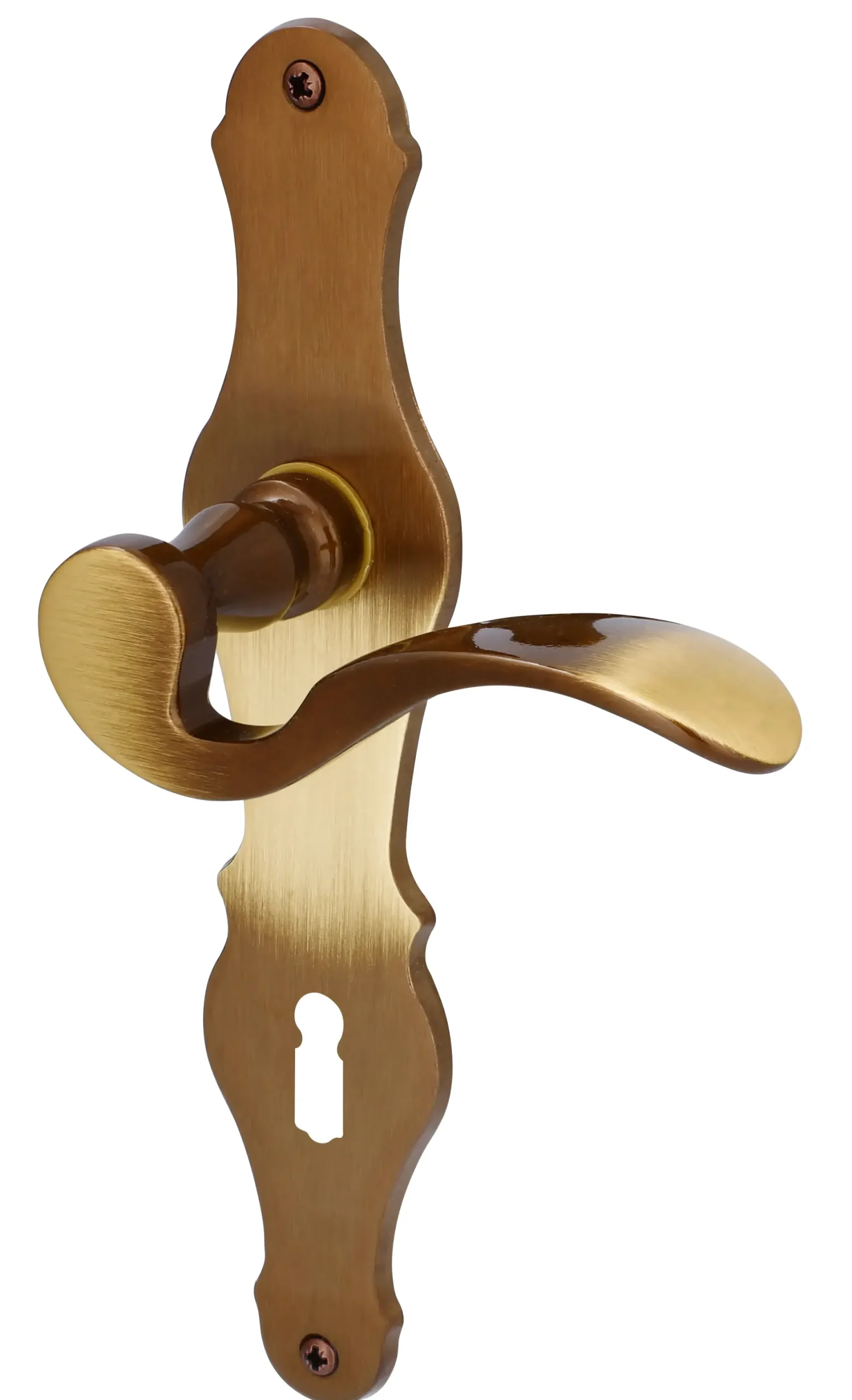 Alpertec BB-Langschildgarnitur Eva Easy Messing bronze verschnörkelt