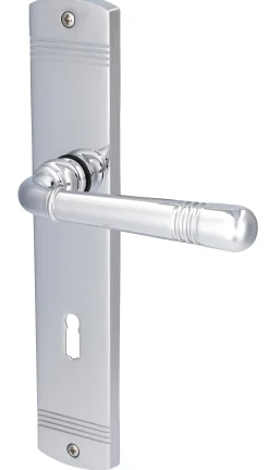 Alpertec BB-Langschildgarnitur Sale Messing silber abgerundet