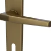 Alpertec BB-Langschildgarnitur Phil Aluminium F4 bronze abgerundet