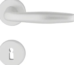 Alpertec BB-Rosettengarnitur Ray Aluminium weiß rund