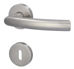 Alpertec BB-Rosettengarnitur Fair II Edelstahl silber rund