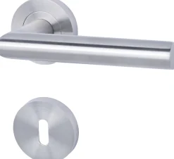 Alpertec BB-Rosettengarnitur Solid 10 Edelstahl silber rund