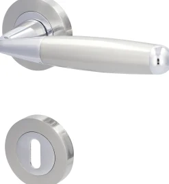 Alpertec BB-Rosettengarnitur Solid 8 Edelstahl silber rund