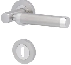 Alpertec BB-Rosettengarnitur Solid 3 Edelstahl silber rund