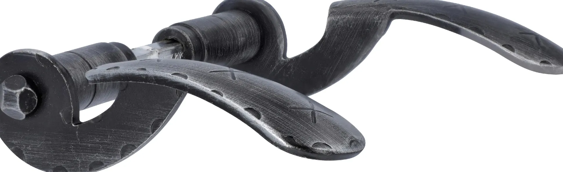 Alpertec Drückerpaar Schmiedeeisen silber - 14,0 x 7,3 cm