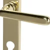 Alpertec PZ-Langschildgarnitur Wien Messing gold abgerundet