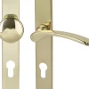Alpertec PZ-Langschildgarnitur Amos rechts Messing gold abgerundet