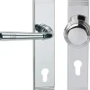 Alpertec PZ-Langschildgarnitur Sale links Messing silber abgerundet