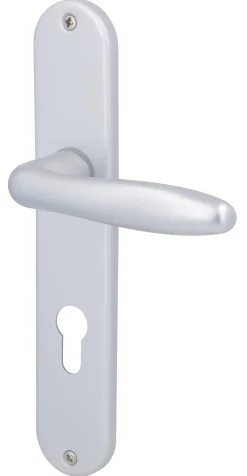 Alpertec PZ-Langschildgarnitur Ray II Aluminium silber abgerundet