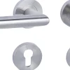 Alpertec PZ-Rosettengarnitur Solid 10 links Edelstahl silber rund