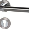 Alpertec PZ-Rosettengarnitur Lissabon Edelstahl silber rund