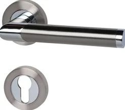 Alpertec PZ-Rosettengarnitur Lissabon Edelstahl silber rund