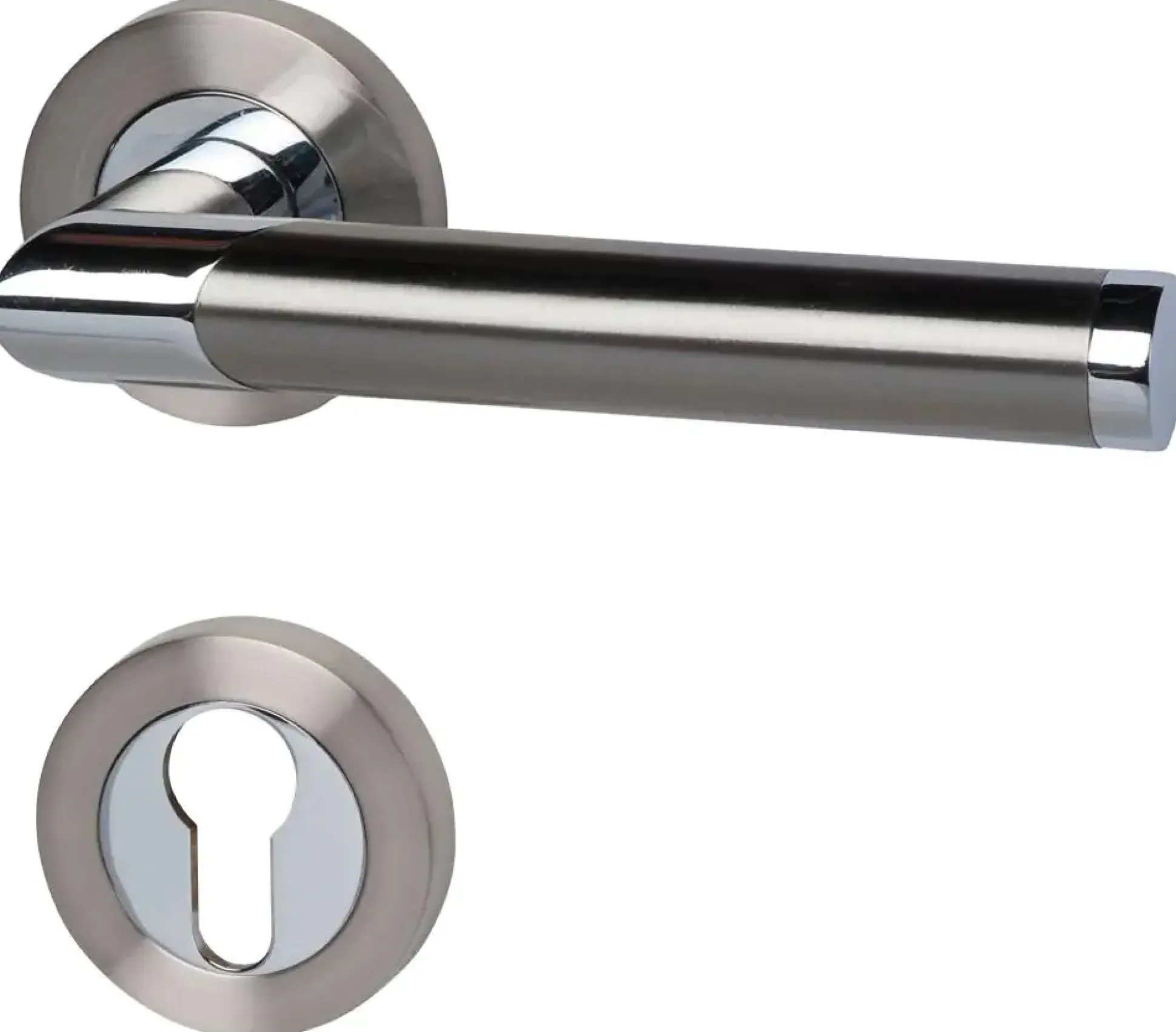 Alpertec PZ-Rosettengarnitur Lissabon Edelstahl silber rund