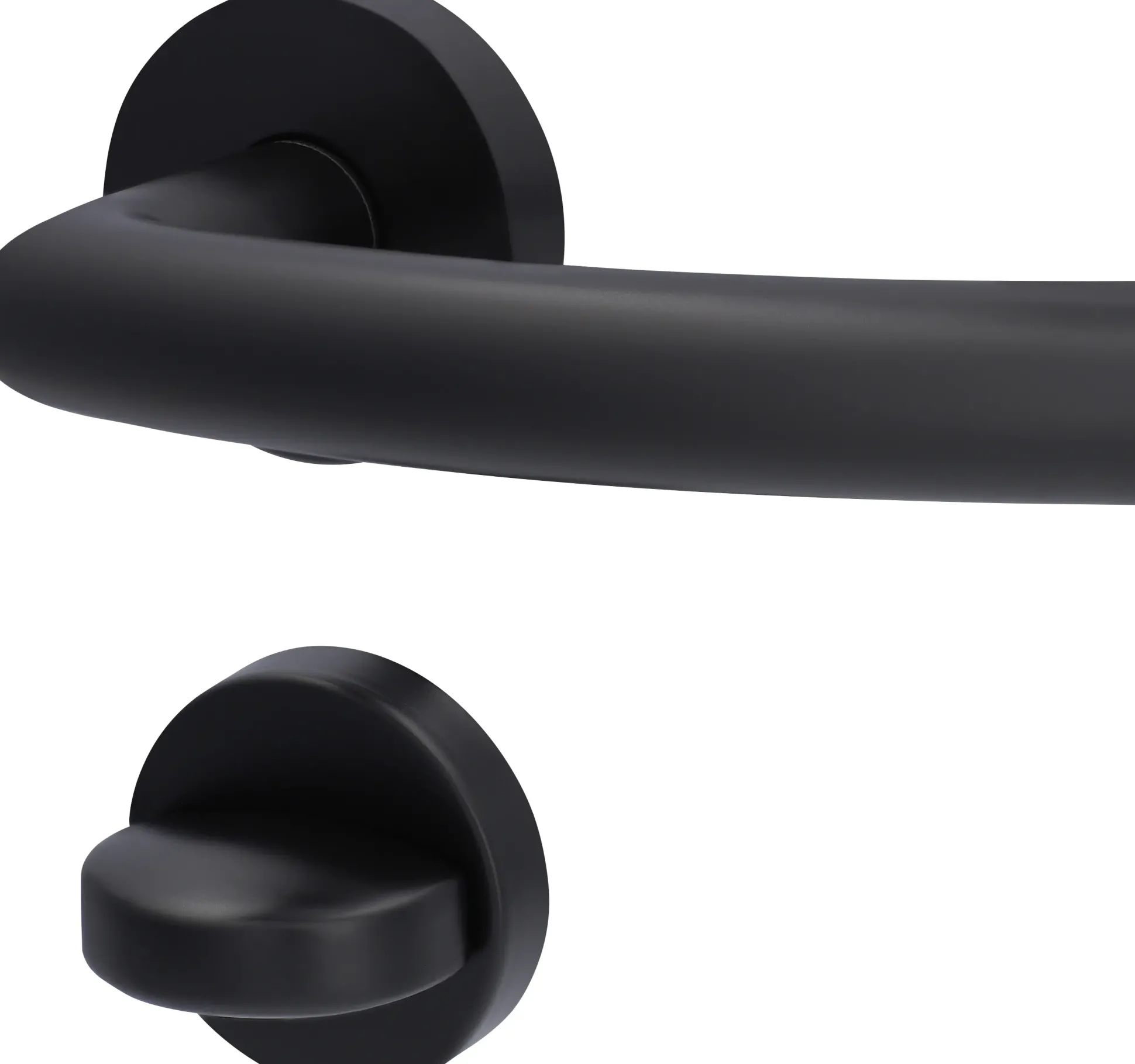 Alpertec Rosettengarnitur Fair II Edelstahl schwarz Ø 5,2 cm mit Sperrriegel
