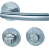 Alpertec Rosettengarnitur WC Fair II Edelstahl satiniert Ø 5,2 cm mit Sperrriegel