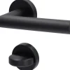 Alpertec Rosettengarnitur Fair I Edelstahl schwarz Ø 5,2 cm mit Sperrriegel