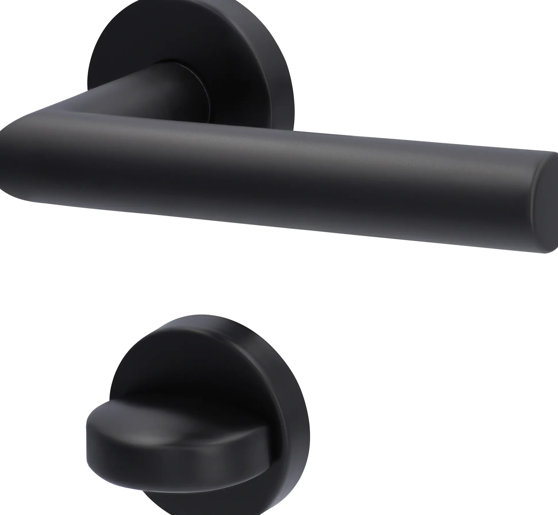 Alpertec Rosettengarnitur Fair I Edelstahl schwarz Ø 5,2 cm mit Sperrriegel