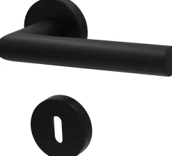 Alpertec Rosettengarnitur Fair I-Rosette BB Edelstahl schwarz Ø 5,2 cm