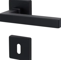 Alpertec Rosettengarnitur Galina BB Edelstahl schwarz matt 5 x 5 cm