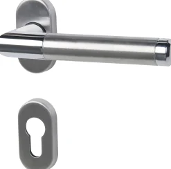 Alpertec Rosetten-Halbgarnitur Cork links Edelstahl silber
